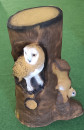 SRT One two tree 63 x 43 cm - squirrel and screech owl on tree